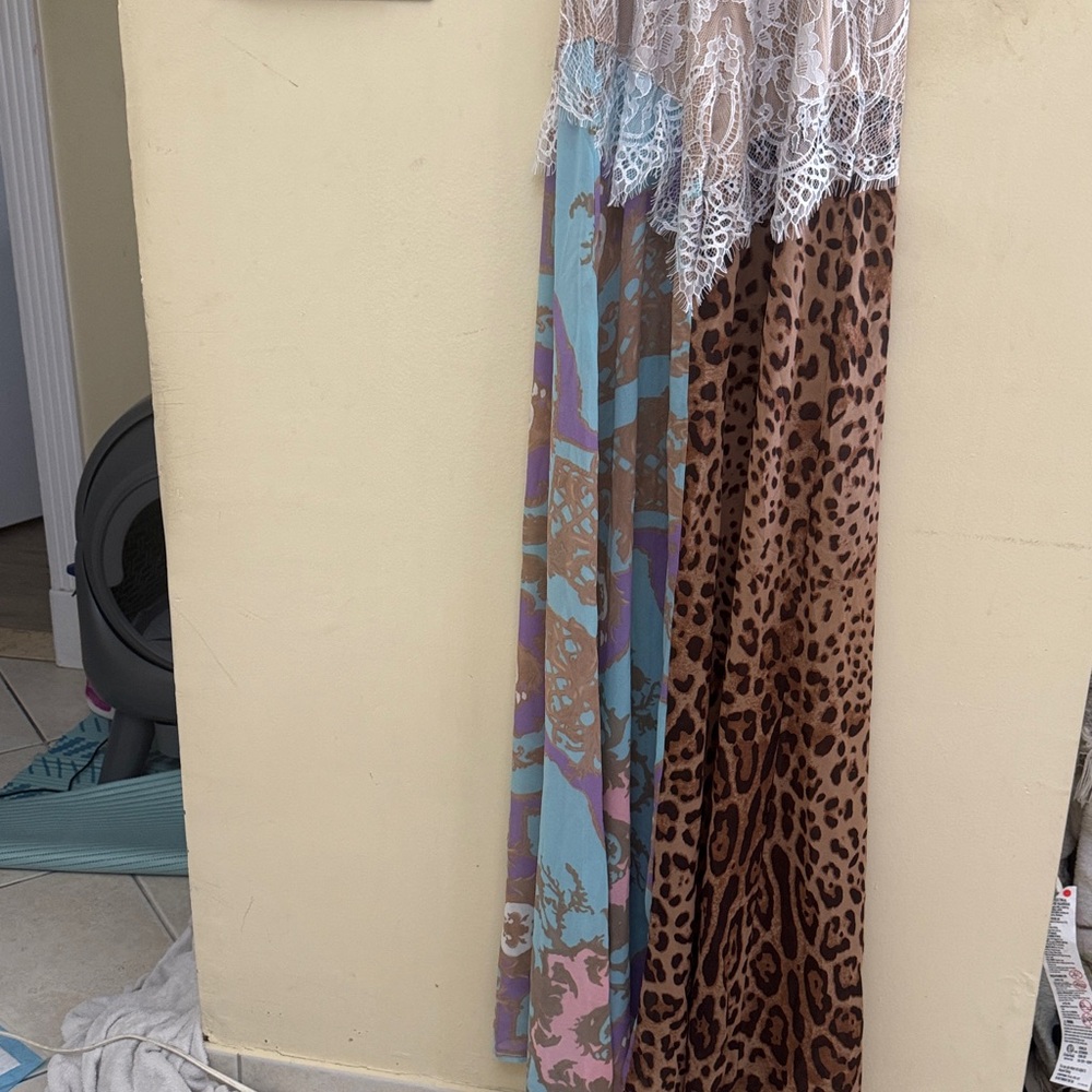 Leopard and Floral Lace Accent Skirt - Picture 4 of 12